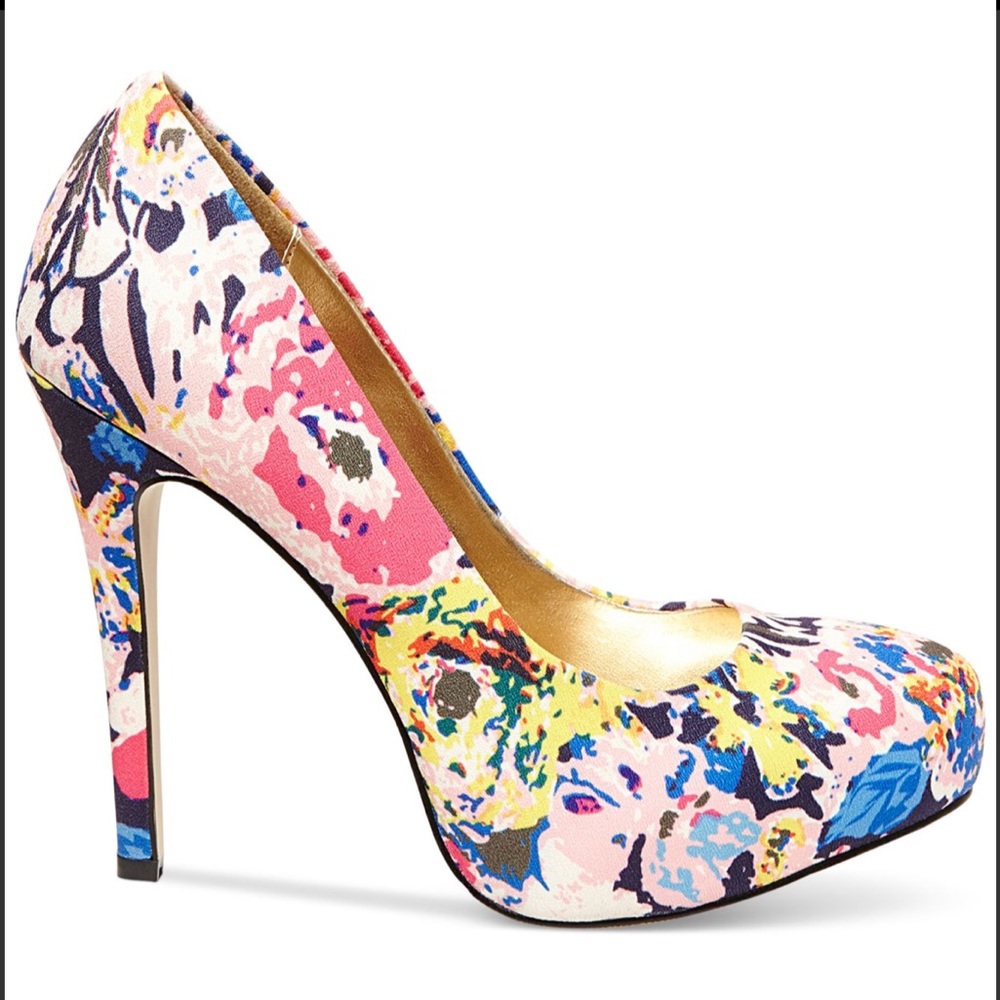 Madden Girl Floral Platform Heels Pumps 7.5